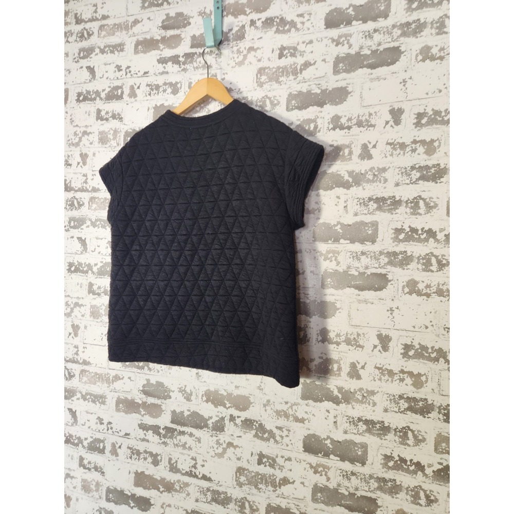 See and Be Seen Quilted Short Sleeve Sweater Size Small Lounge Cozy Casual - Picture 9 of 16